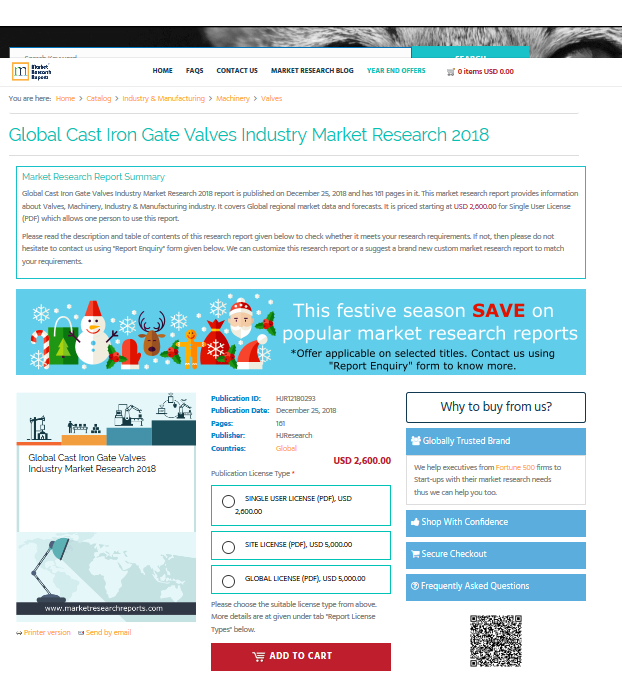 Global Cast Iron Gate Valves Industry Market Research 2018