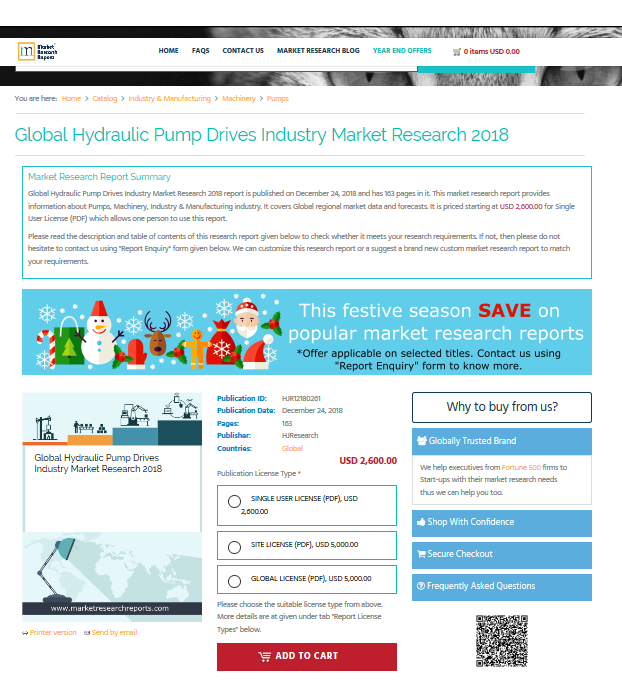 Global Hydraulic Pump Drives Industry Market Research 2018'