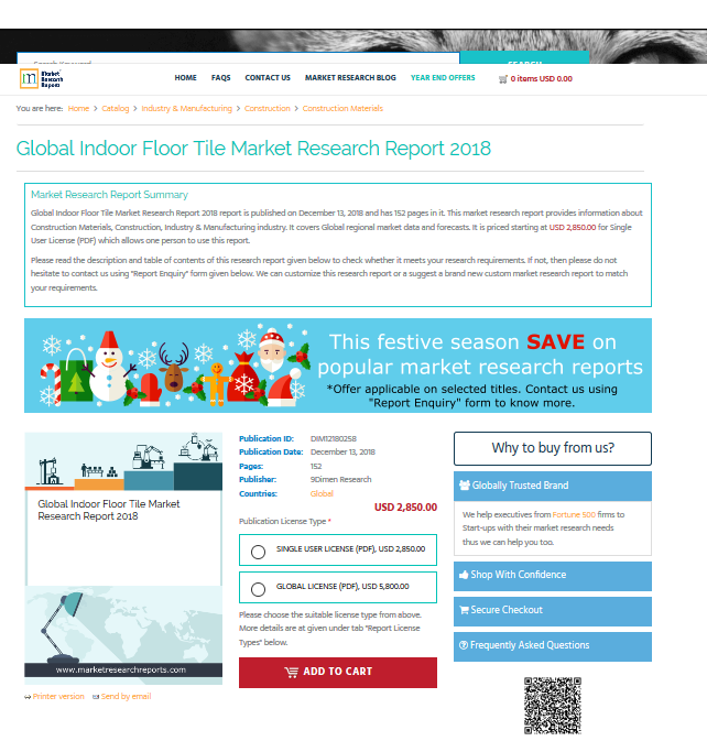 Global Indoor Floor Tile Market Research Report 2018'