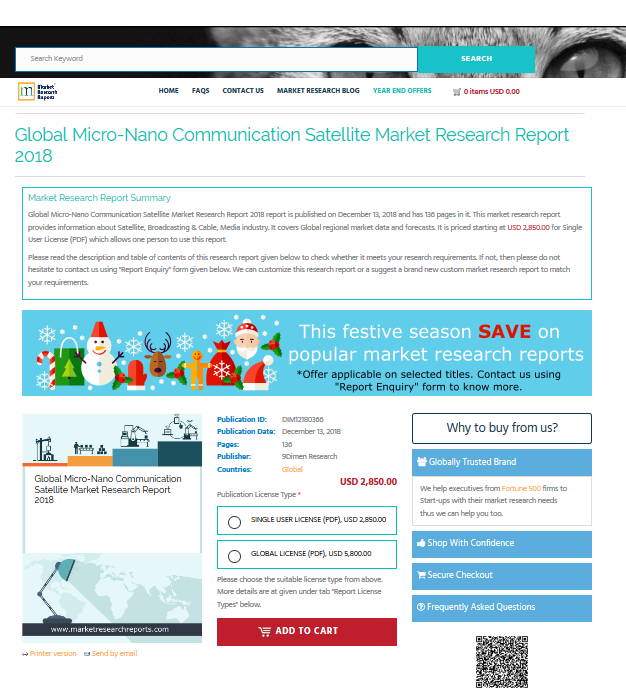 Global Micro-Nano Communication Satellite Market Research
