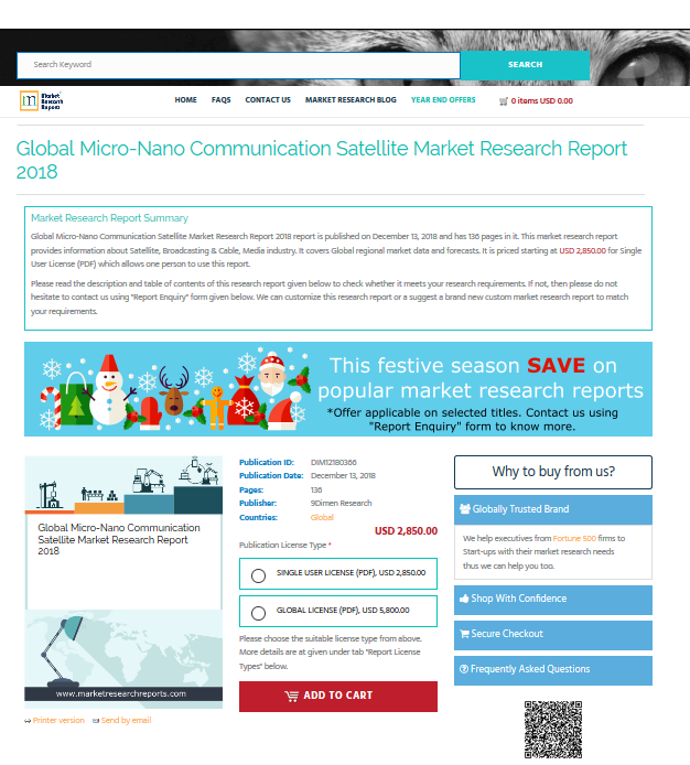 Global Micro-Nano Communication Satellite Market Research'