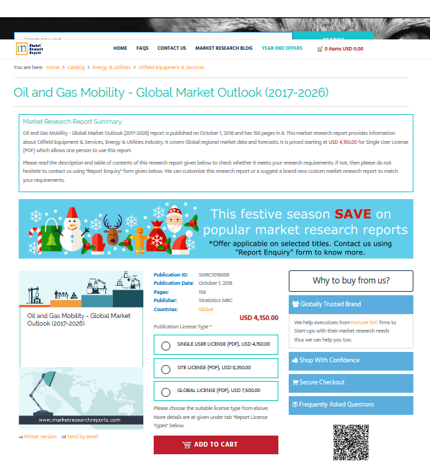 Oil and Gas Mobility - Global Market Outlook (2017-2026)'