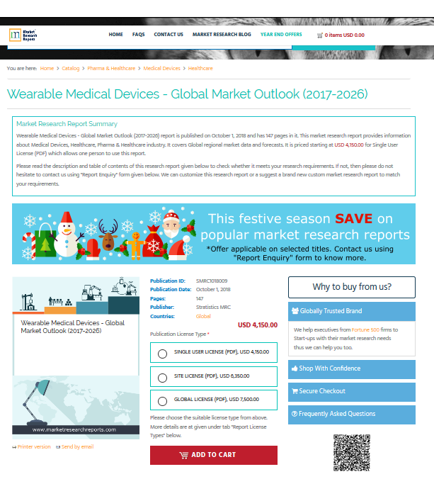 Wearable Medical Devices - Global Market Outlook (2017-2026)'