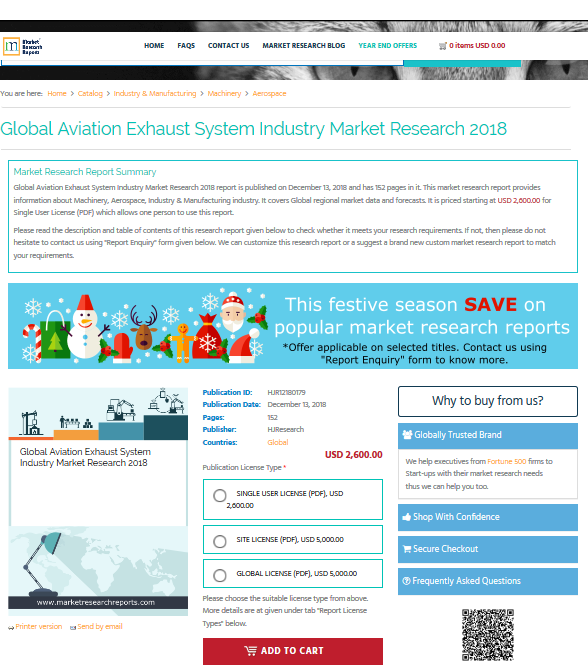 Global Aviation Exhaust System Industry Market Research 2018'