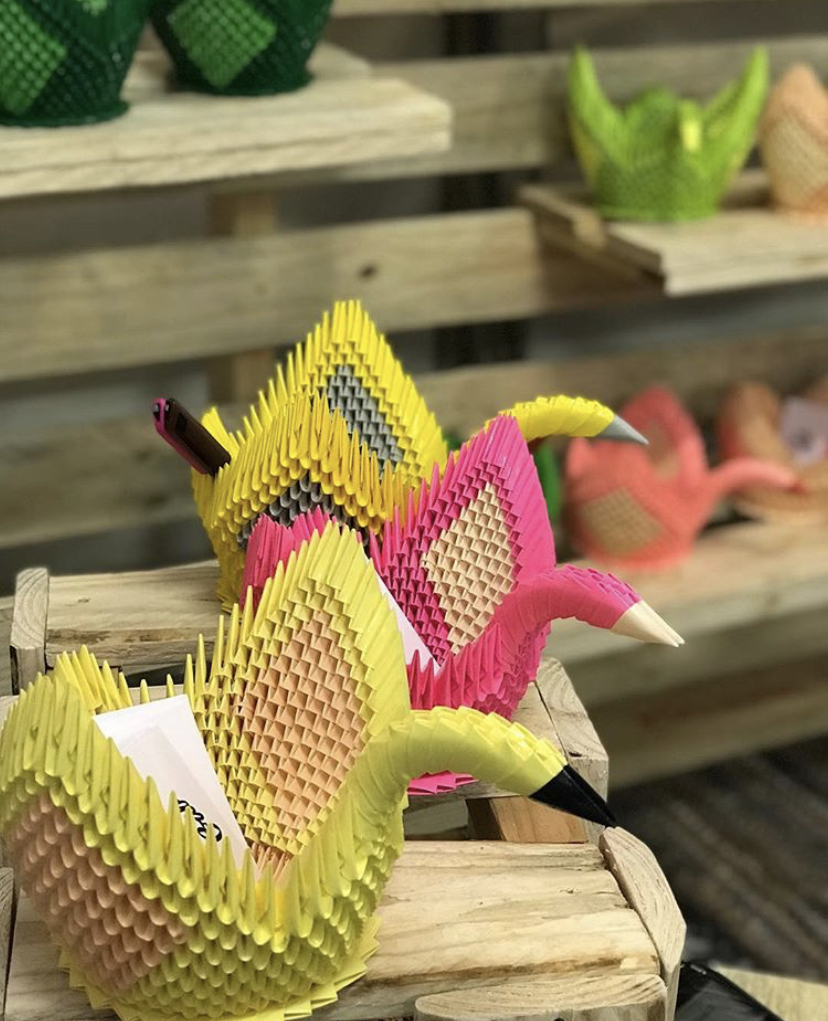 Origami Swan Sculptures 01