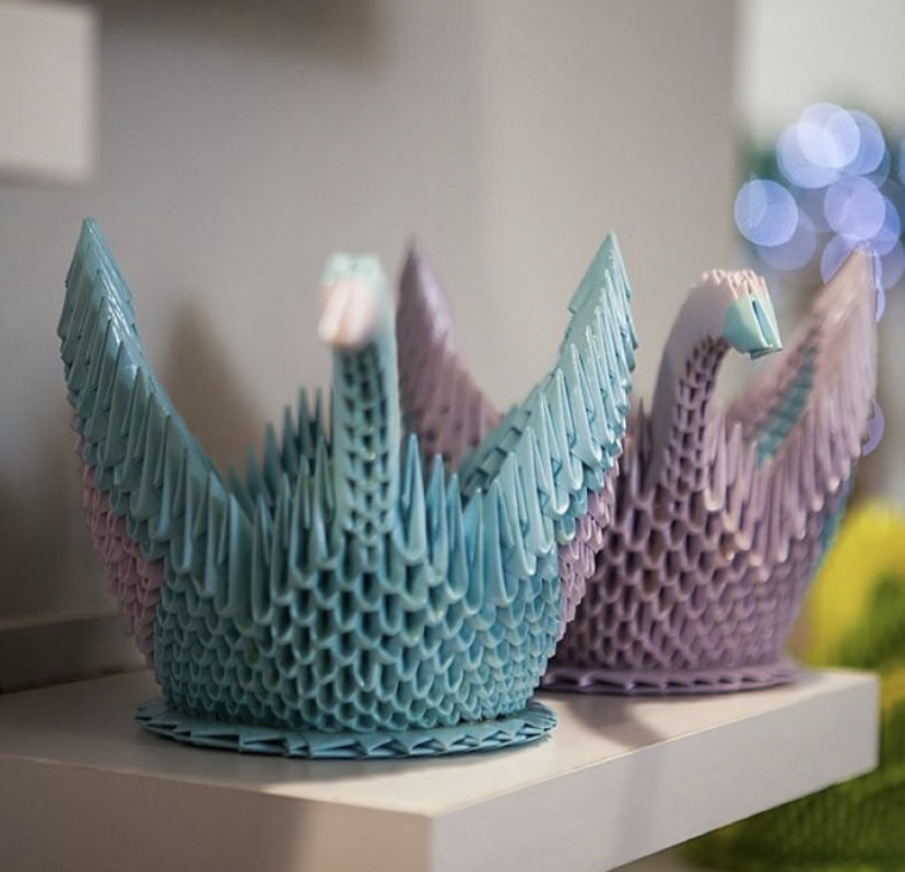 Origami Swan Sculptures 04