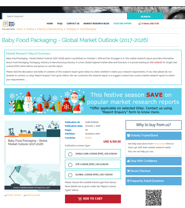 Baby Food Packaging - Global Market Outlook (2017-2026)'
