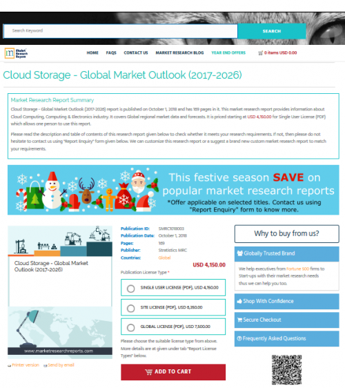 Cloud Storage - Global Market Outlook (2017-2026)'