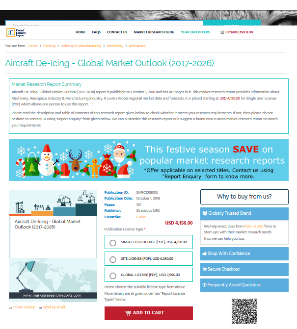 Aircraft De-Icing - Global Market Outlook (2017-2026)'