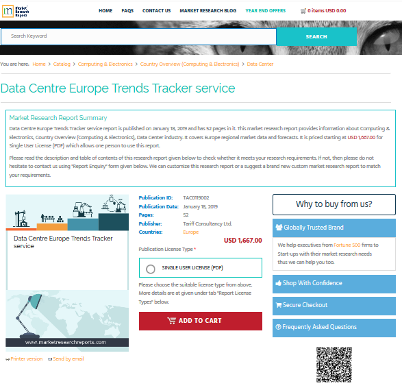 Data Centre Europe Trends Tracker service'