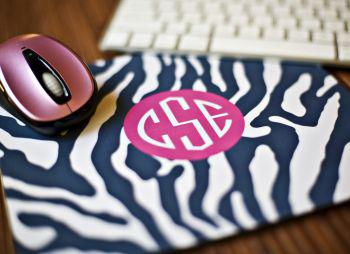 Monogrammed mouse pad