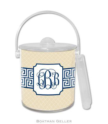 Greek Key Lucite ice bucket
