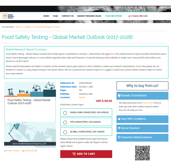 Food Safety Testing - Global Market Outlook (2017-2026)