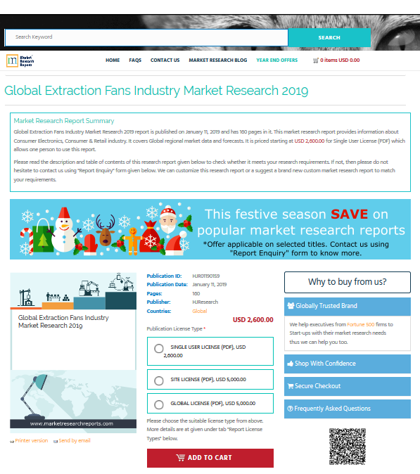 Global Extraction Fans Industry Market Research 2019'