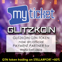 Glitzkoin GTN Token - Official Myticket.Asia Payment Partner