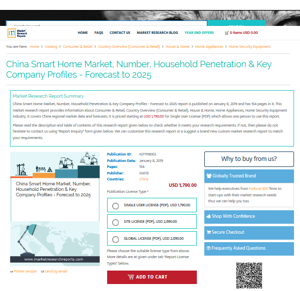 China Smart Home Market, Number, Household Penetration &