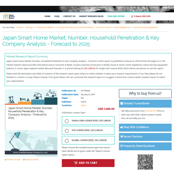 Japan Smart Home Market, Number, Household Penetration &'