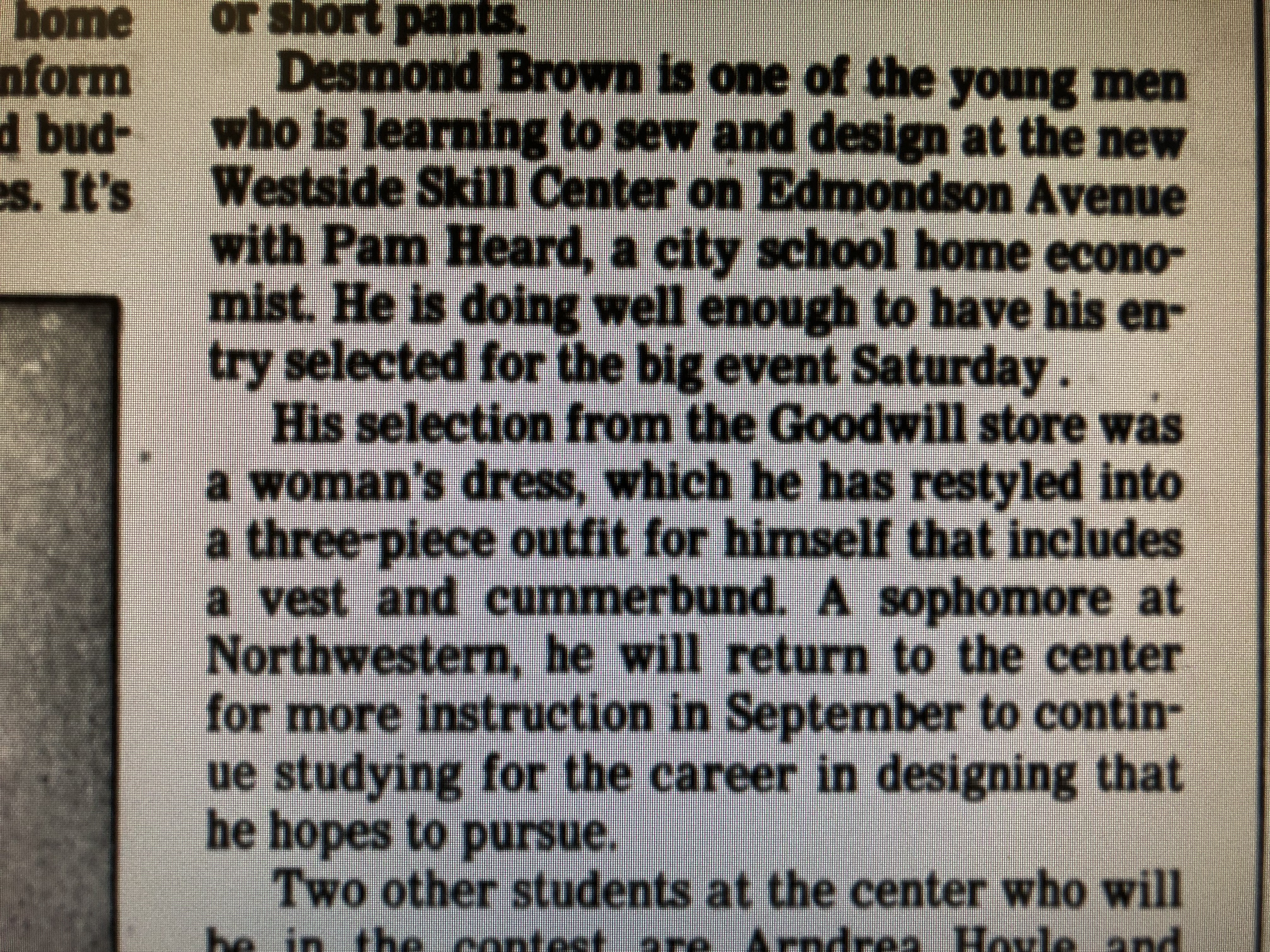 Desmond Brown is active fashion designer since 1983 -Closeup