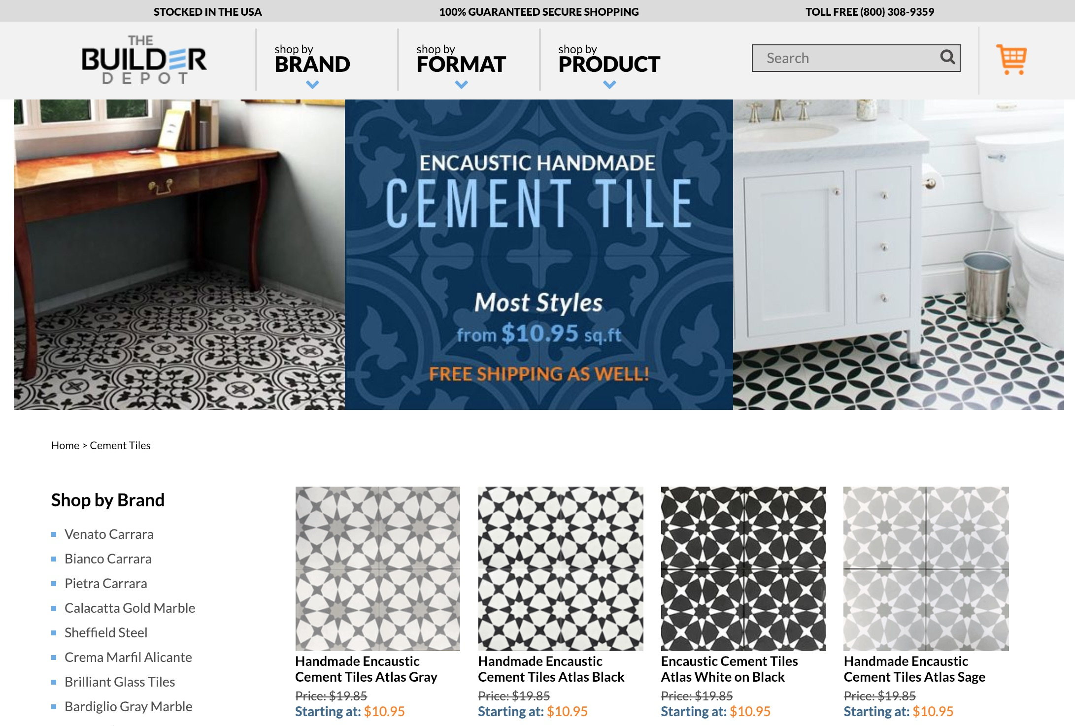 Cement Tile available on The Builder Depot website.