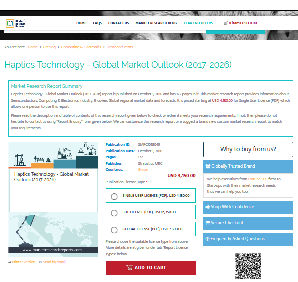 Haptics Technology - Global Market Outlook (2017-2026)'