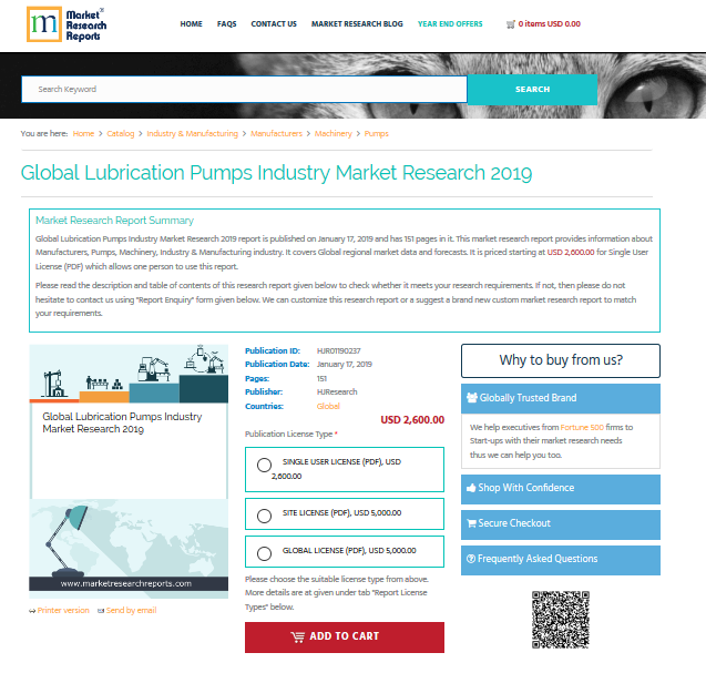 Global Lubrication Pumps Industry Market Research 2019