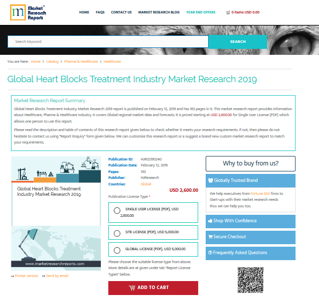 Global Heart Blocks Treatment Industry Market Research 2019'