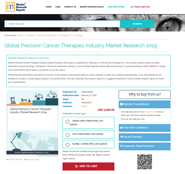 Global Precision Cancer Therapies Industry Market Research'
