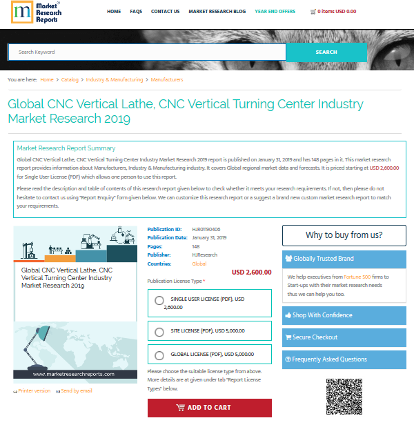 Global CNC Vertical Lathe, CNC Vertical Turning Center