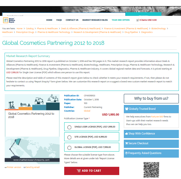 Global Cosmetics Partnering 2012 to 2018