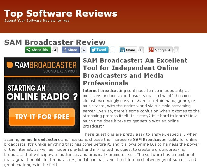 Sam broadcaster Review'