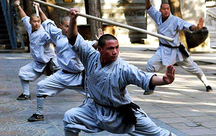 Shaolin Temple Monks Practice Kung Fu'