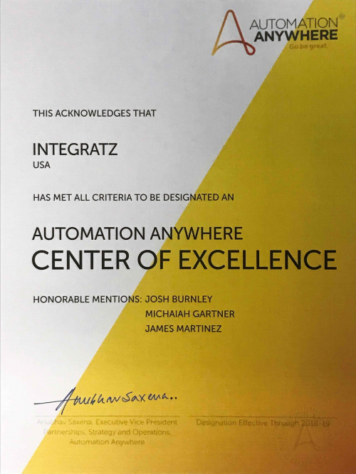 Integratz Center of Excellence'