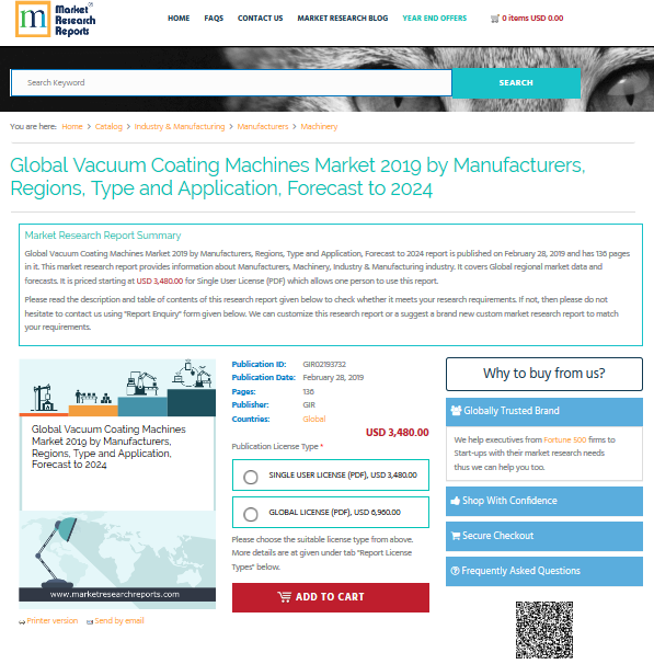 Global Vacuum Coating Machines Market 2019'