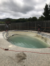 A pool demolition job in progress'