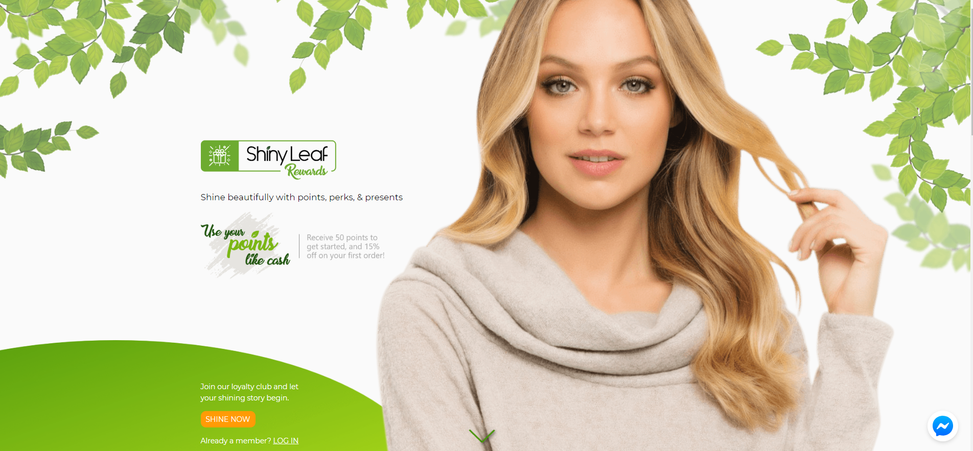 Shiny Leaf Rewards Website