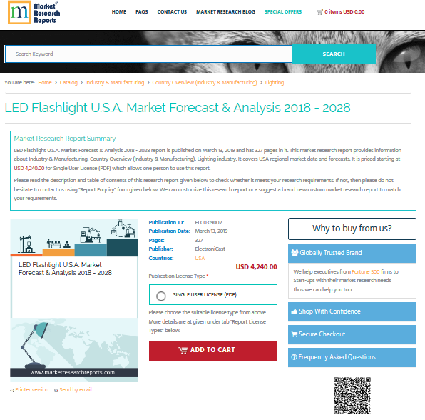 LED Flashlight U.S.A. Market Forecast &amp; Analysis 201'