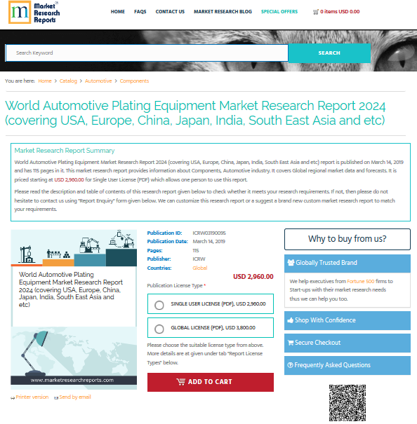 World Automotive Plating Equipment Market Research Report'