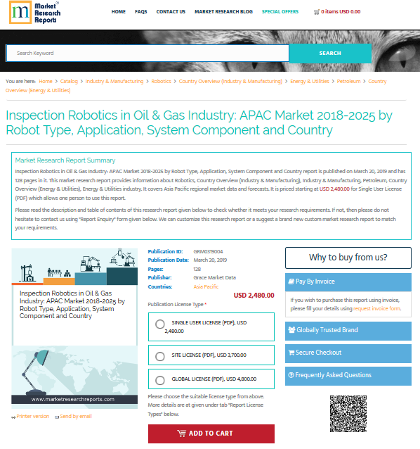 Inspection Robotics in Oil &amp; Gas Industry: APAC Mark'