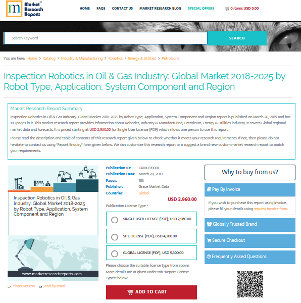 Inspection Robotics in Oil &amp; Gas Industry: Global Ma'