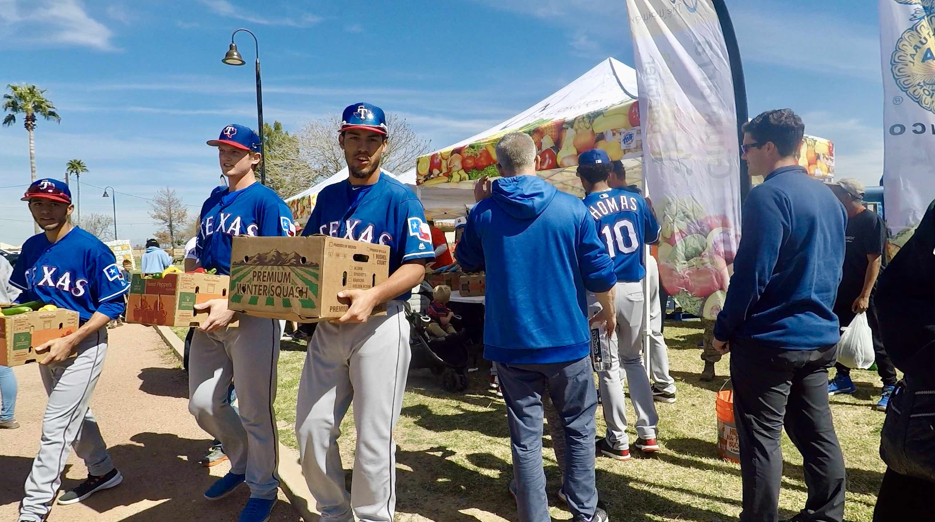 Ranger players along with Don Wakamatsu
