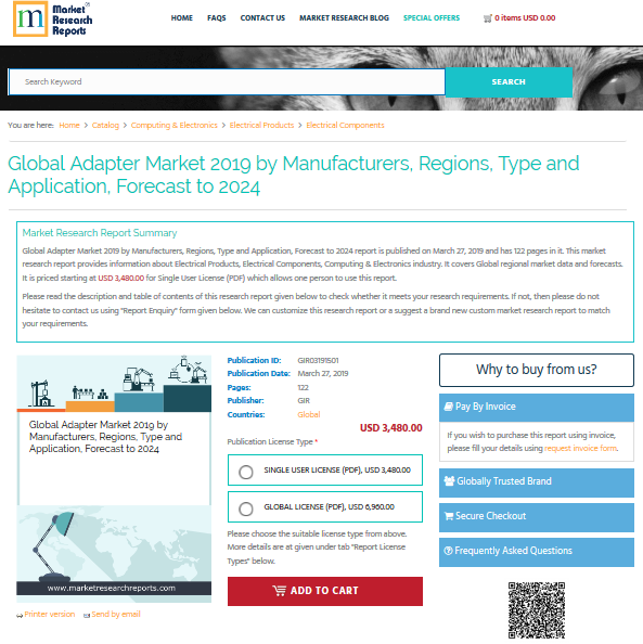Global Adapter Market 2019 by Manufacturers, Regions, Type'