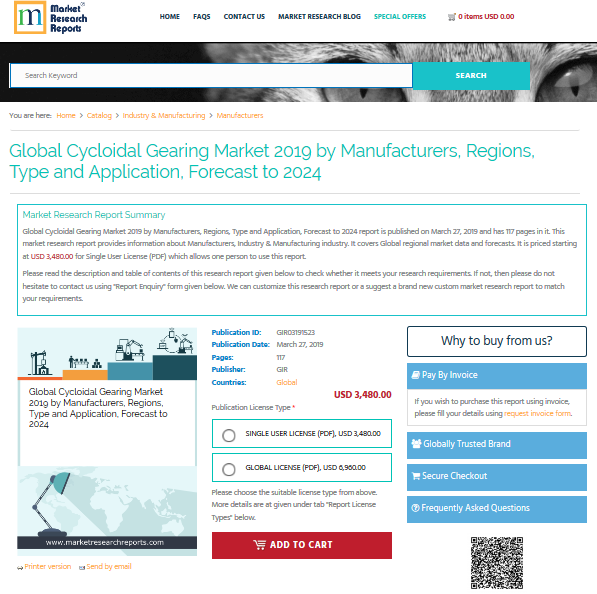 Global Cycloidal Gearing Market 2019 by Manufacturers