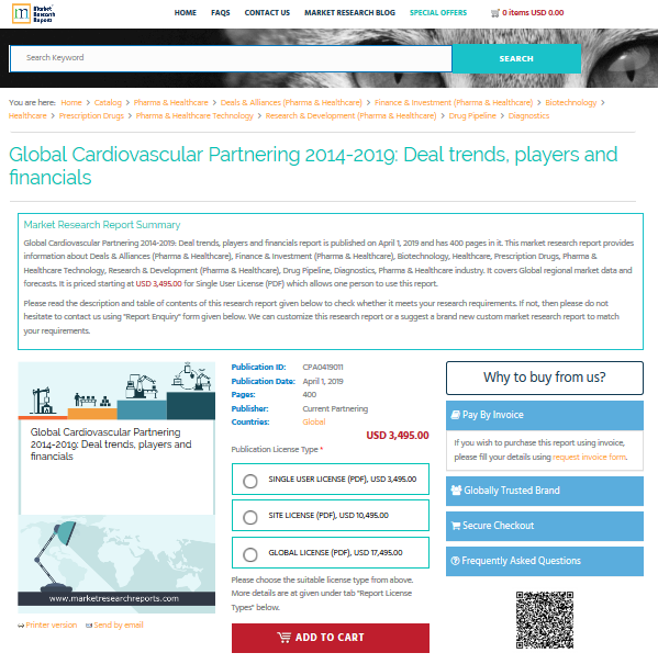 Global Cardiovascular Partnering 2014-2019: Deal trends