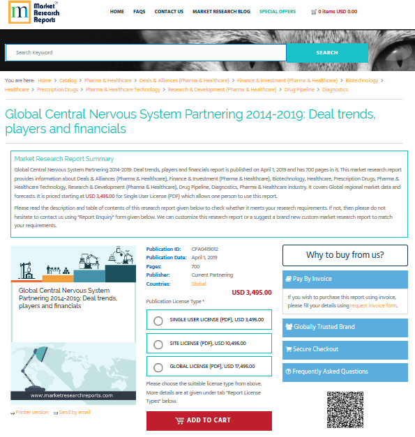 Global Central Nervous System Partnering 2014-2019: Deal