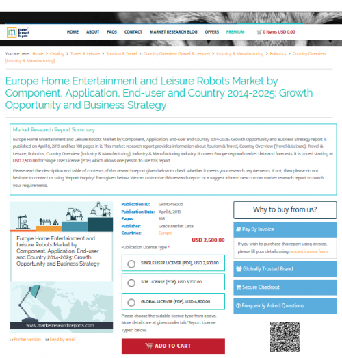 Europe Home Entertainment and Leisure Robots Market'