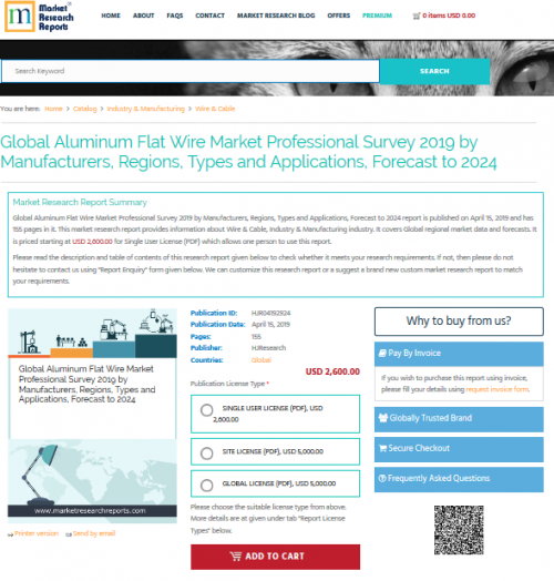 Global Aluminum Flat Wire Market Professional Survey 2019'