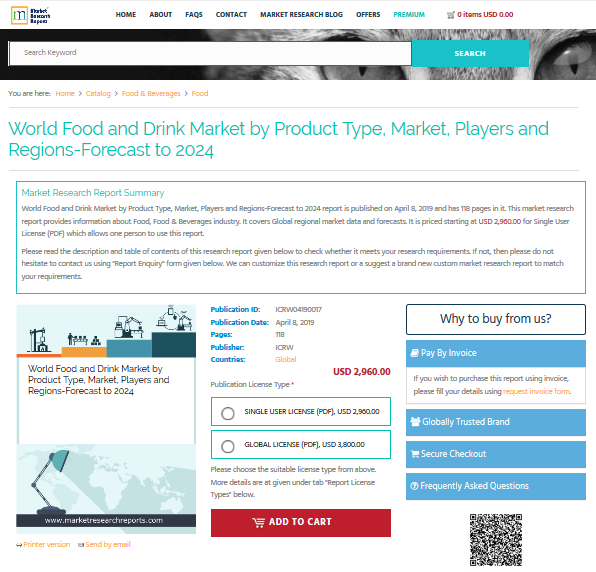 World Food and Drink Market by Product Type, Market, Players