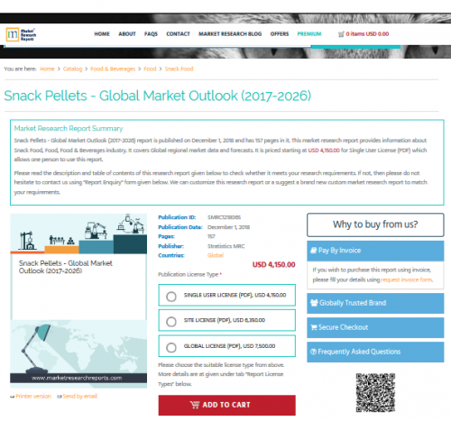 Snack Pellets - Global Market Outlook (2017-2026)'