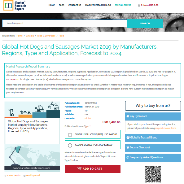 Global Hot Dogs and Sausages Market 2019 by Manufacturers