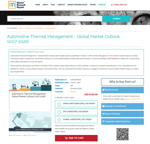 Automotive Thermal Management - Global Market Outlook'